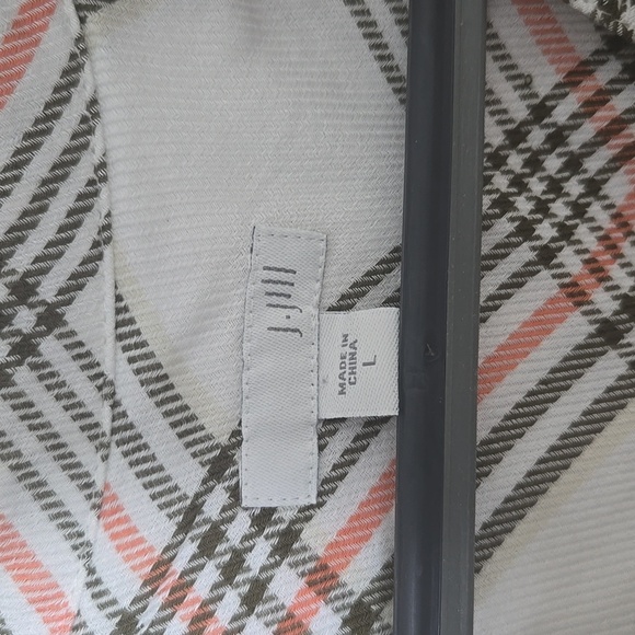 J. Jill White/Gray/Peach Long Sleeve Rayon Button Down Blouse Top Size Large - Picture 8 of 10